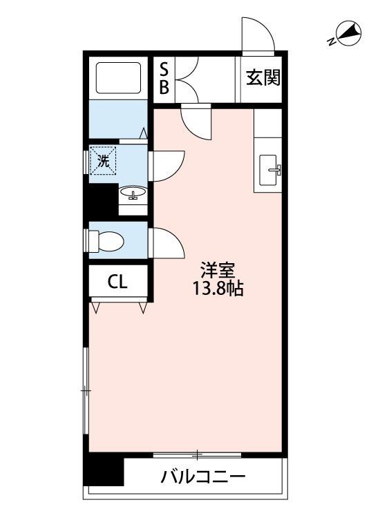 熊本市中央区細工町１丁目の賃貸マンションの間取り