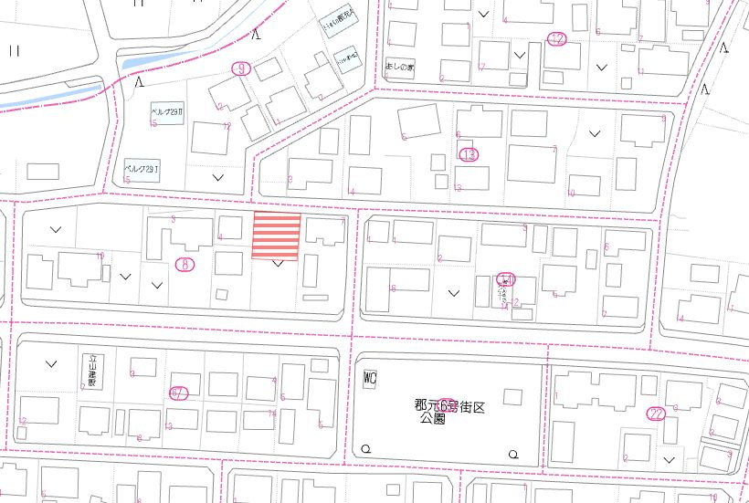 都城市郡元４丁目の売地の土地図