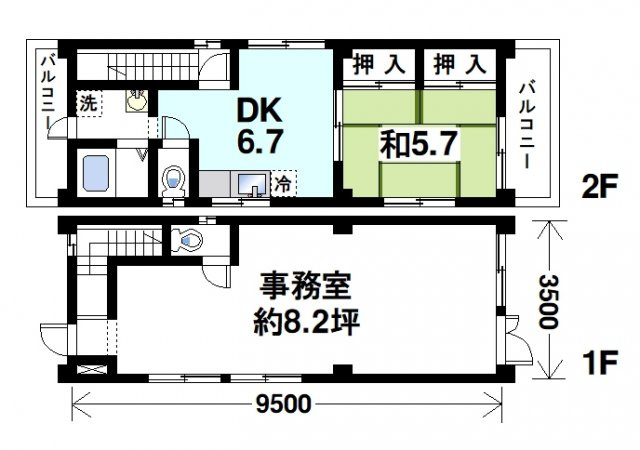 城見町アパ－ト付店舗Ⅰの間取り