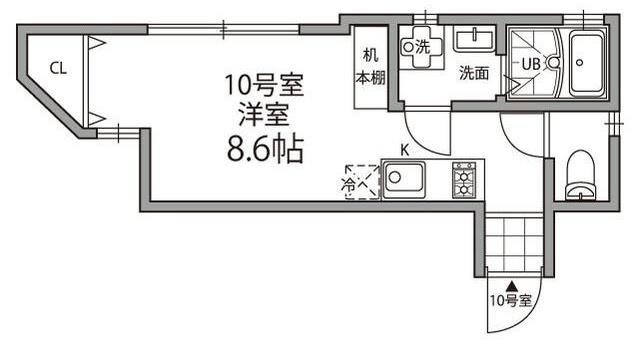 グランエッグス東大前の間取り|ワンルーム