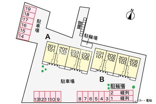 ルルーディアＢの区画図