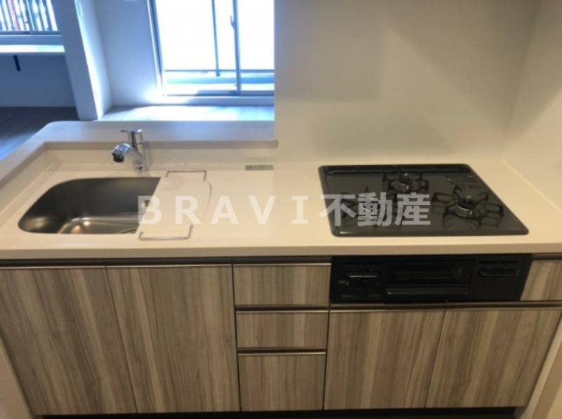 アーバネックス大阪天満橋 BRAVI不動産のキッチン|【アーバネックス大阪天満橋】グリル付き２口ガスコンロ