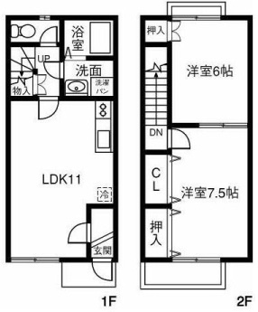 ＤＵＰＬＥＸ　国王１５１Ｂ　　刈谷市の賃貸ならクラスホーム刈谷店の間取り