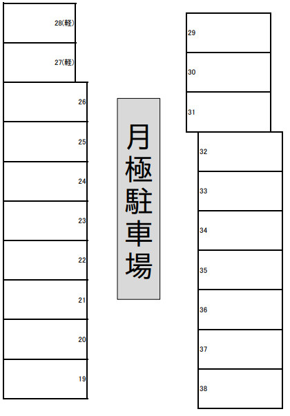 橿原神宮駅前駐車場の区画図