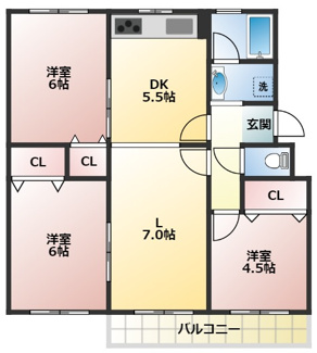 【間取り】 | 高倉台団地61号棟