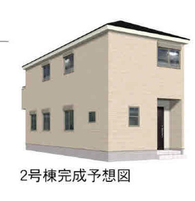 【外観パース】 | 守山区川宮町第4　全2棟　2号棟＜仲介手数料無料＞二城小・守山西中　新築一戸建て | 外観パースです
