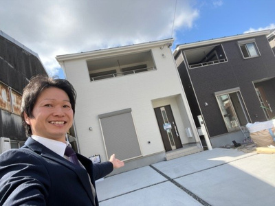 【外観】 | 守山区菱池町第2　全4棟　4号棟＜仲介手数料無料＞苗代小・守山東中　新築一戸建て | 2/23撮影
住宅ローンアドバイザーの村田です。住宅ローン審査が通らなかった方、あきらめる前にご相談ください。