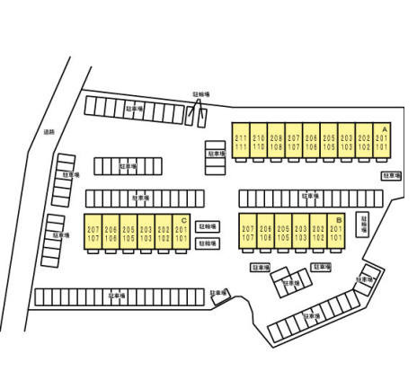 グランディールＡ棟の区画図
