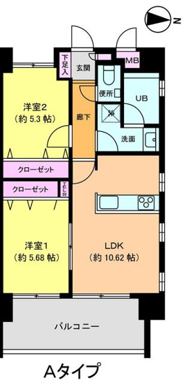 【間取り】 | エルエ大濠 | Ａタイプ