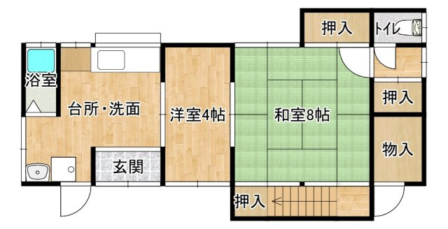 【間取り】 | 三輪戸建 | 1階の間取りです
