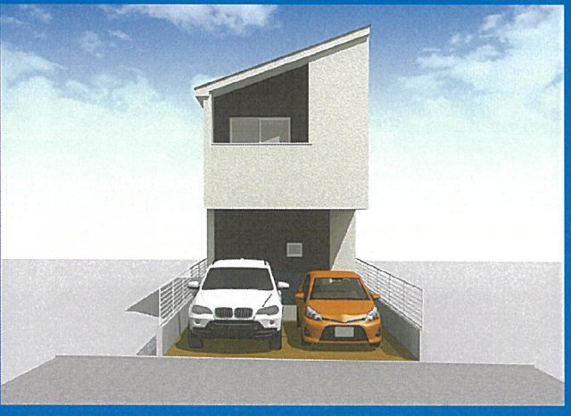 守山区野萩町 全1棟 1号棟＜仲介手数料無料＞苗代小・守山東中　新築一戸建ての外観パース|外観パースです