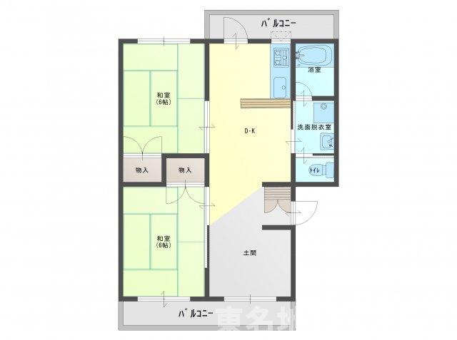 裾野市水窪の賃貸マンションの間取り
