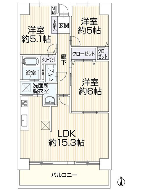 藤和小郡ハイタウンの間取り