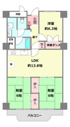 逆瀬川グリーンハイツD棟の間取り