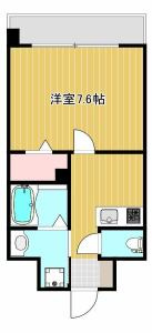 熊本市中央区九品寺３丁目の賃貸マンションの間取り