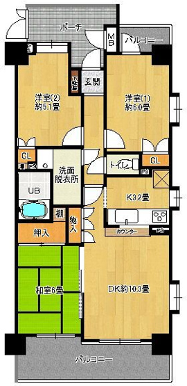 【間取り】 | 薬院中央パーク・ホームズイーストコー