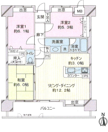 【間取り】 | ライオンズプラザ大濠公園