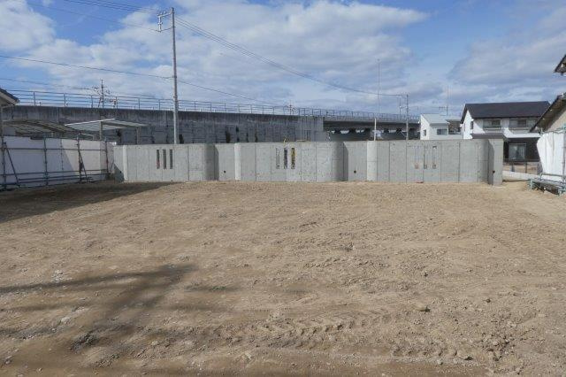 倉敷市水江の賃貸マンションの外観|建築現場