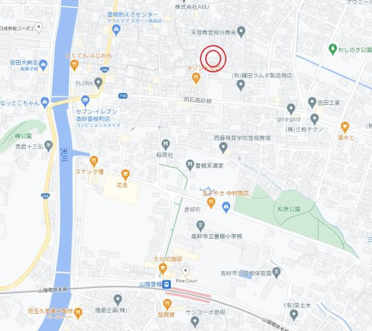 高砂市曽根町　土地の地図|山電曽根駅まで徒歩9分です。