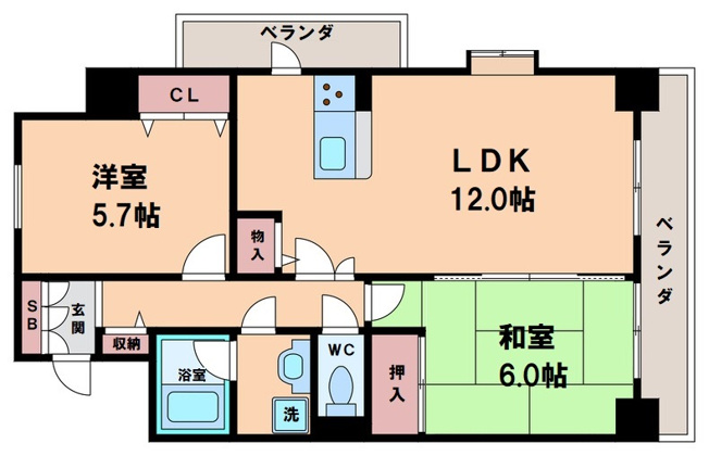 【間取り】 | ボンホワイエ帝塚山