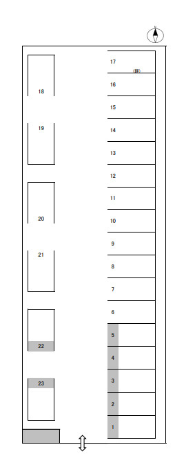 橿原市葛本町の駐車場の区画図