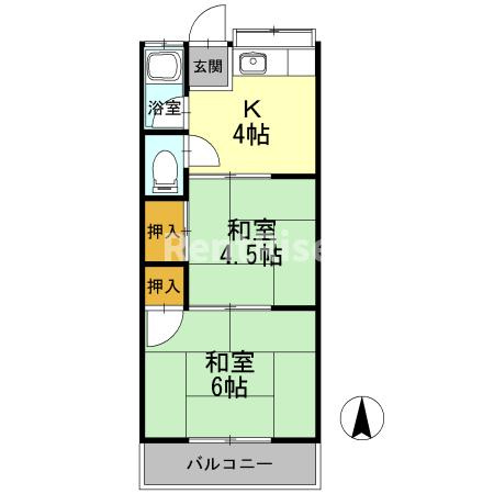 第二コーポ犬飼の間取り