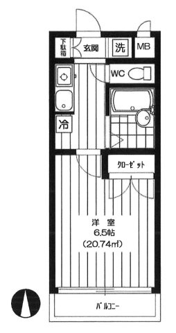 ステラ湯島の間取り|1K