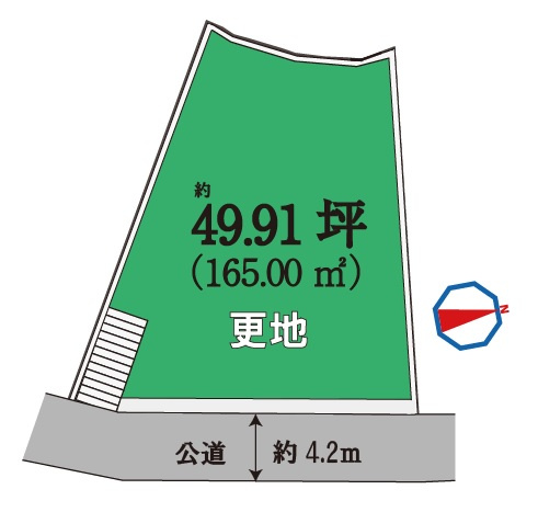 【土地図】 | 橋本市市脇　売地 | 現況更地につき、プランが決まり次第スムーズに建築へ移行可能です！建築条件はないため、お好きな建設会社をお選びいただけます。