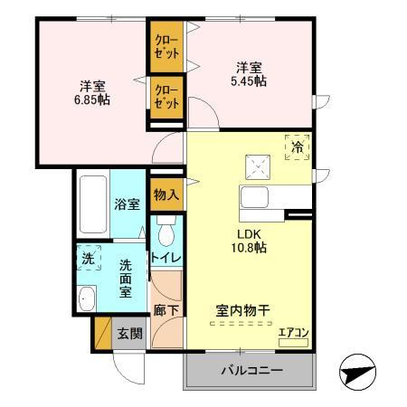 【間取り】 | サザンハート吉岡A棟