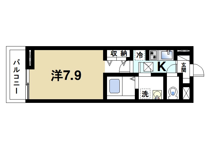 Ｋ－３．四条大路の間取り|間取り図です