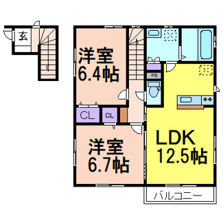 【間取り】 | フェリオ常盤C棟 | 間取りです