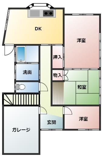 都城市平江町の中古一戸建の間取り