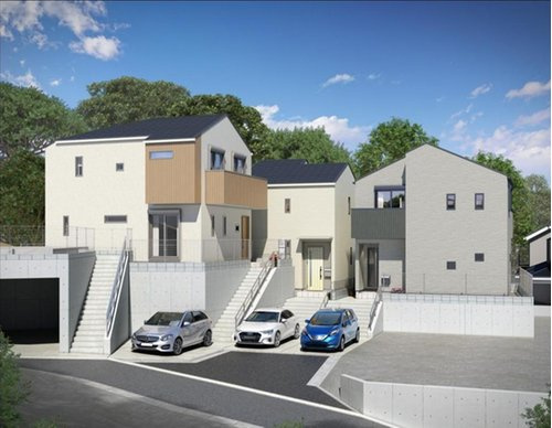 【横浜市南区中村町２丁目141新築戸建てＣ号棟】★仲介手数料無料★（石川小学校・平楽中学校）の外観パース|ブルーライン「阪東橋」駅徒歩圏内の立地。