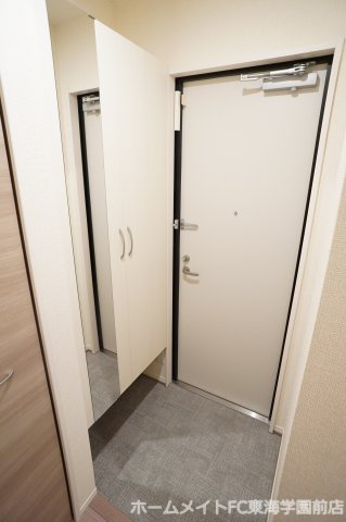 熊本市北区清水新地３丁目のアパートの玄関