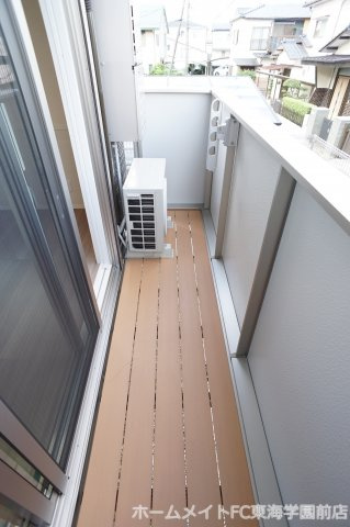熊本市北区清水新地３丁目のアパートのバルコニー