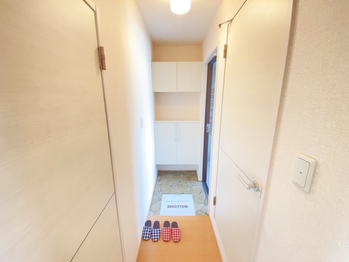熊本市北区下硯川町のアパートの玄関