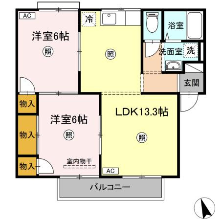 セジュールサバス　C棟の間取り