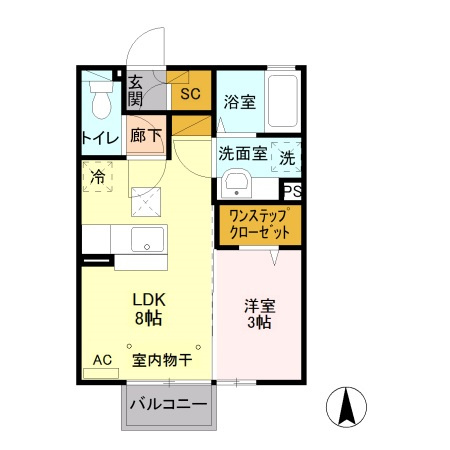 【間取り】 | シャトー・デュ・ボヌール　Ａ