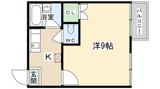 【間取り】 | ウインズ壱番館 | 洋室9帖のゆったりしたお部屋です
