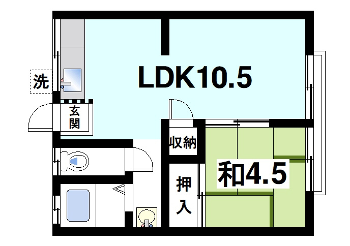 泉屋荘の間取り|1LDKの間取り