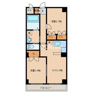 クレセール松岡２の間取り|間取り図