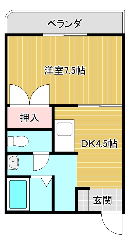 池田ビルの間取り|1DKです
