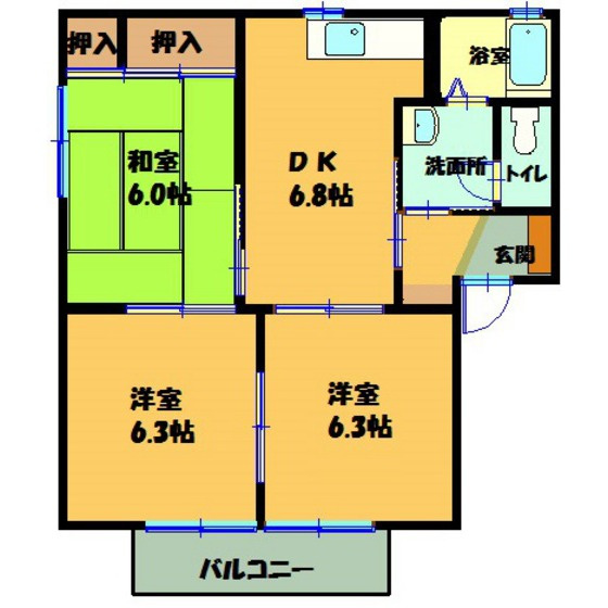 コンフォートⅡ　Ｃの間取り