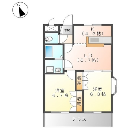 【間取り】 | グランチェスタＡ