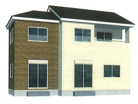 佐波郡玉村町上新田Ⅱ期（全3棟）1号棟の外観パース|外観パースです