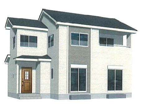 佐波郡玉村町上新田Ⅱ期（全3棟）2号棟の外観パース|外観パースです