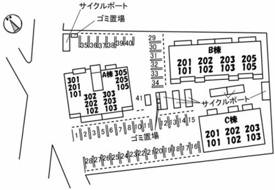 【区画図】 | ガルテンMASAKI A棟