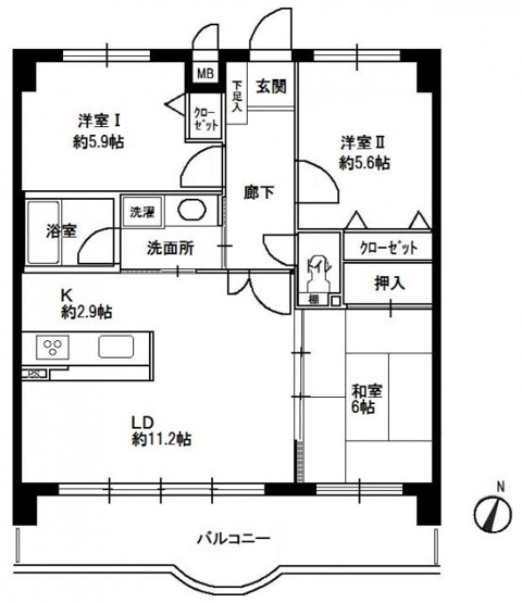 【間取り】 | ライオンズマンション箱崎南