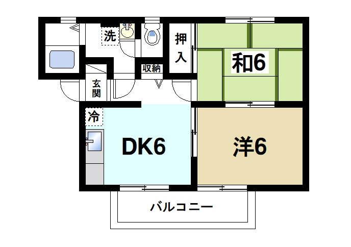 アンシャンテ宮の森Ⅴの間取り|2DKの間取り