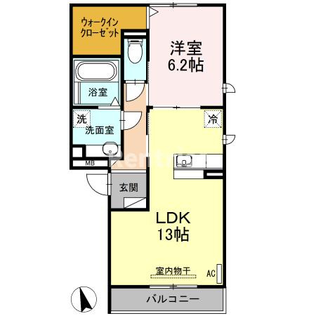 江南市古知野町宮裏のアパートの間取り